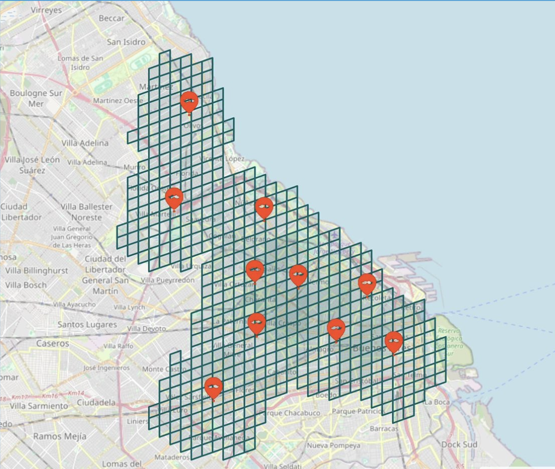 Mapa de cobertura Rappi Turbo